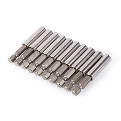 Immagine di Set di 10 punte esagonali magnetiche per trapano, 1/4&#039;&#039;