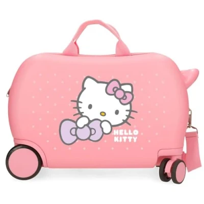 Immagine di Hello Kitty My Favourite Bow Valigia per bambini in ABS, quattro ruote girevoli multidirezionali doppie, pratico interno con due scomparti elastici, Colore: rosa., 31cm x 45cm 20cm, Valigetta