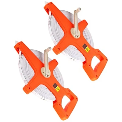 Immagine di QWORK® 2 Pezzi Metro a Nastro in Fibra di Vetro, 100M /330 FT per ingegnere