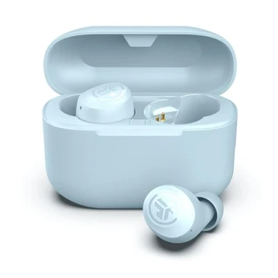 Immagine di JLab Go Air Pop+ Cuffie Bluetooth In Ear Piccole, Auricolari Senza Fili, 35H+ di Autonomia, IP55 True Wireless Earbuds con Microfono, Applicazione, Dual Connect, Custodia Ricarica, Azzurro