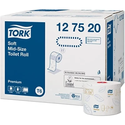 Immagine di TORK 127520 Soft Toilet Roll, misura media, confezione da 27 pezzi