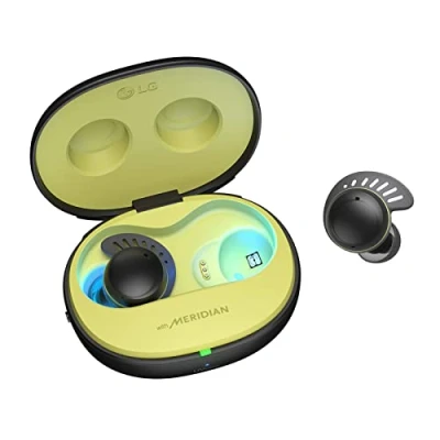 Immagine di LG TONE Free fit TF8, Cuffie Bluetooth True Wireless Ideali per lo Sport con ANC, Resistenti all&#039;Acqua e Lavabili (IP67), Batteria Fino a 30 Ore, Plug &amp; Wireless, Igienizzazione UVnano, Black Lime
