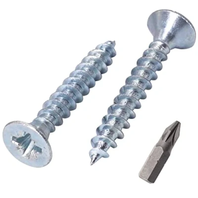 Immagine di SKIR&#039;CO Confezione da 350 viti in acciaio zincato, 4,5 x 35 mm, testa svasata Pozidriv, per truciolare, filettatura completa (350, mm)