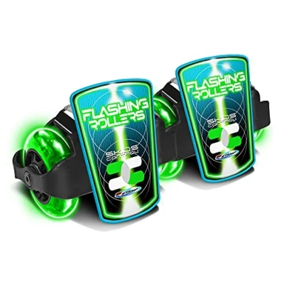 Immagine di Stamp Patin À Roulette avec Roues Lumineuses Skids Control Pattinaggio a rotelle con Ruote Luminose, Tinta Unita, Colore Nero, Tailles 30 33, JS123355L