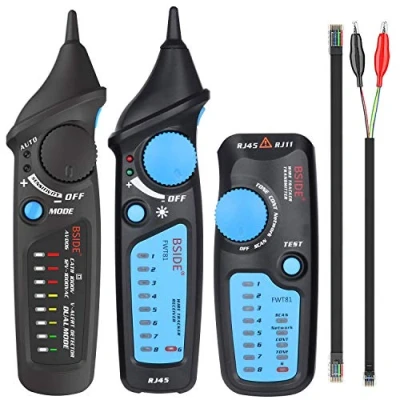 Immagine di BSIDE Kit combinato per controllo di sicurezza domestica, rilevatore linea elettrico tracciamento cavi rete e tensione senza contatto a doppia modalità da 12 1000 V