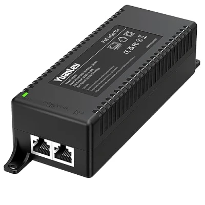 Immagine di YuanLey Gigabit Injector Poe 60W, Iniettore Poe++ Converte Non in Poe++, IEEE 802.3bt/at/AF, 10/100/1000Mbps Adattatore Plug &amp; Play, Distanza Fino a 100 Metri, Montaggio Parete