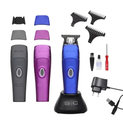 Immagine di Tagliacapelli Uomo Professionale Stylecraft Evo by Gamma Più, Regolabarba Motore Magnetico, Silenzioso, 2 Ore Autonomia Senza Fili, Lama Regolabile, 3 Pettini, Cover, Kit Pulizia