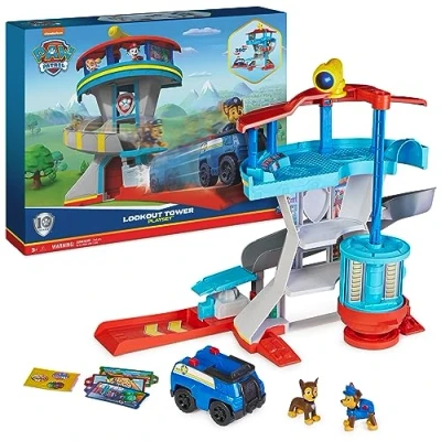 Immagine di Paw Patrol Quartier Generale, Set di Gioco Torre Controllo, 2 Personaggi Chase, Auto della Polizia Chase e Accessori, Giochi Bambini dai 3 Anni in su