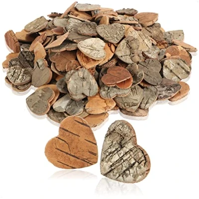 Immagine di com four® Set da 200 Pezzi per Decorazione Cuori coriandoli Matrimoni e Feste in Legno di Betulla Accessori progetti Fai Te (200 cortecce a Forma Cuore)