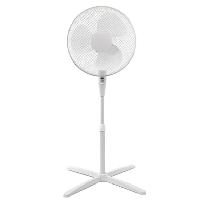 Immagine di ito electronics Ventilatore a piantana, Diametro di 40 cm, oscillante + Regolabile 3 velocità, Altezza/inclinazione Regolabile, x 14 125 Colore: Bianco