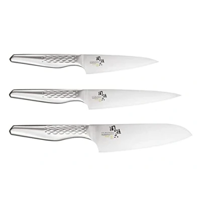 Immagine di KAI Seki Magoroku Shoso set di coltelli 3 pezzi Coltello multiuso lunghezza lama 12 cm, 15 Santoku 16,5 cm Acciaio 5CR15MoV 56 (±1) HRC