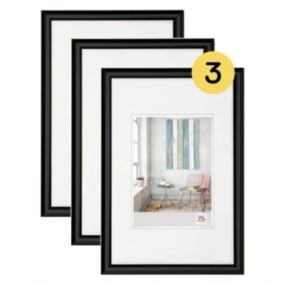 Immagine di walther designCornice per quadri nera 30 x 40 cm confezione da 3, cornice in plastica Trendstyle KP040B3