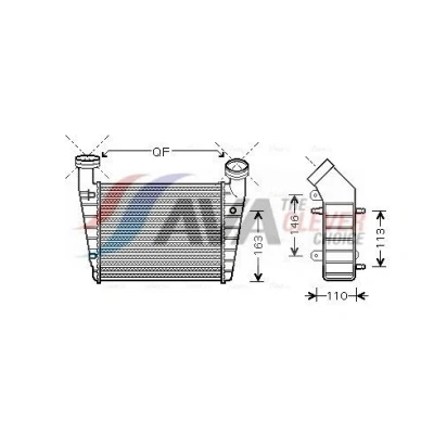 Immagine di PRASCO VNA4238 Intercooler con giunti rapidi VOLKSWAGEN: Passat B5 GP Variant, Sedan, SKODA: Superb I Sedan
