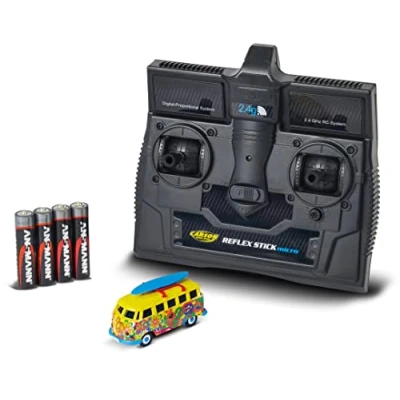 Immagine di Carson Modellsport 1:87 VW T1 Bus Flower Power 100% RtR Automodello per principianti Elettrica 2,4 GHz