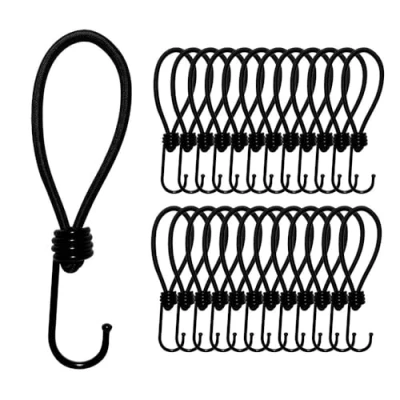Immagine di Offgridtec 25 pezzi elastici 15 cm di espansione con gancio 5 mm sicurezza universale per teloni e rete rimorchio