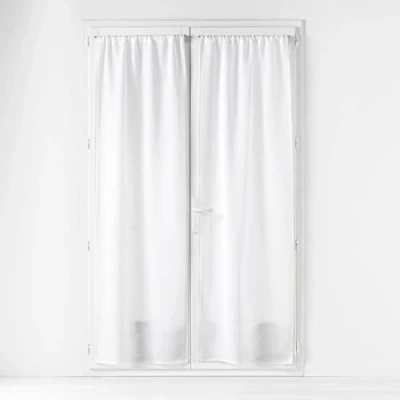 Immagine di Douceur d&#039;Intérieur Haltona Coppia di Tende dritte con Passante, 2 x 70 200 cm, Effetto Lino Intrecciato, Bianco, Poliestere