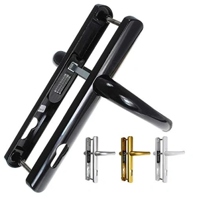 Immagine di Yale Maniglia per porta superiore, sicurezza standard, porte in PVCu, funziona con cilindri e serrature a mortasa, Visi Packed, finitura nera, 92 mm/215 mm