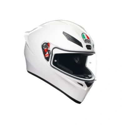 Immagine di AGV Casco K1 S E2206, Moto Integrale ECE da Uomo, Stile Racing con Spoiler Aerodinamico, Prese d&#039;Aria e Visiera Antigraffio, Campo Visivo 190, Predisposizione Interfono, Bianco
