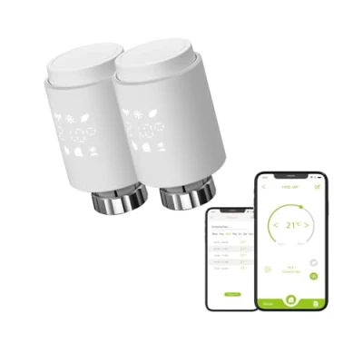 Immagine di Qiumi Smart Wifi Attuatore Radiatore Termostatico Programmabile Supporto Valvola Alexa Googlehome Nessun gateway richiesto Direct