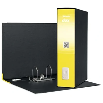Immagine di Esselte Dox 2 Raccoglitore a Leva Formato Protocollo D8, A4, Giallo, Confezione da 6 Pezzi