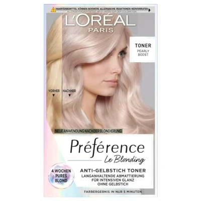 Immagine di L&#039;Oréal Paris Ondulatore per capelli anti giallo biondo freddo e lucentezza intensa, senza ammoniaca, Préférence Le Blonding, Pearly Boost