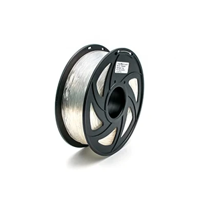 Immagine di R&amp;R SHOP Filamento Flessibile Trasparente TPU 100% Materiale di Ottima Fattura, Aderenza tra gli Strati e Flessibilità Ottimale per Bowden/Direct 95 Shore A 1.75mm +/ 0.03 mm 1 Kg