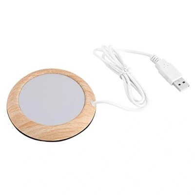 Immagine di Scaldatazze USB, in Legno Calore Tappetino per Bevande riscaldatore caffè Grana di Brillante(Grano Noce Chiaro)