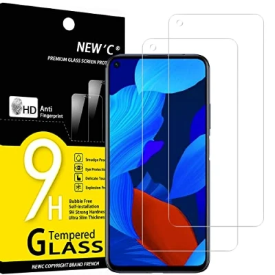 Immagine di NEW&#039;C 2 Pezzi, Vetro Temperato per Huawei Nova 5T, Pellicola Prottetiva Anti Graffio, Impronte, Senza Bolle, Durezza 9H, 0,33mm Ultra Trasparente, Resistente