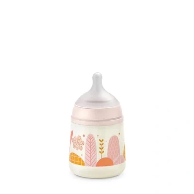 Immagine di Suavinex Biberon da 150 ml, con Tettarella simemtrica in Silicone SX Pro, Valvola Anticolica, a Flusso lento, S, per Bambini +0 Mesi, Dreams Rosa