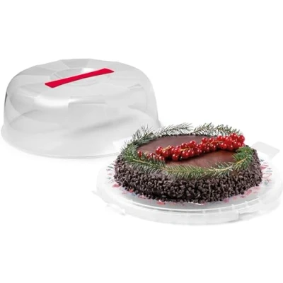Immagine di Snips Porta Torta o Dolci Delice Con Coperchio Colore Rosso 4 Chiusure di Sicurezza Diametro 28 Made in Italy BPA free