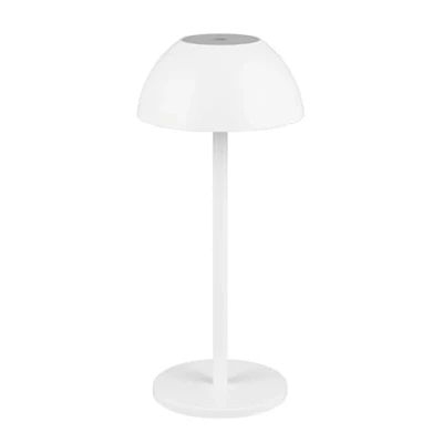 Immagine di Reality Leuchten Ricardo R54106131 Lampada da tavolo a LED per esterni, in plastica bianca opaca, con 1,7 Watt, 4 ingressi touch