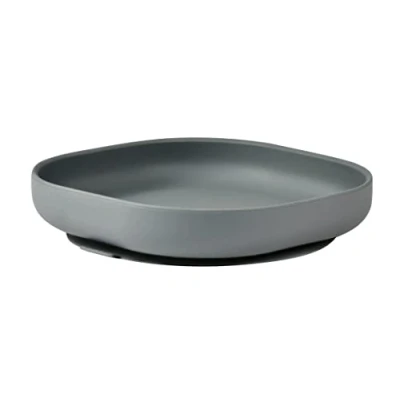 Immagine di BÉABA, Piatto Ventosa per Bambini, 100% silicone, materiale morbido e molto resistente, Attacca tavolo/seggiolone, Linguetta sollevare il piatto, Compatibile microonde, Minerale