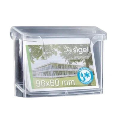 Immagine di Sigel Contenitore biglietti da visita acrylic Outdoor Numero scomparti:1 60 schede Trasparente 1 pz.