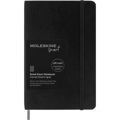 Immagine di Moleskine Smart Notebook, Sistema di Writing, Notebook con Copertina Morbida, Pagine a Righe e Chiusura Elastica, Formato Tascabile 9 x 14 , Colore Nero
