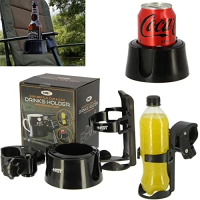 Immagine di NGT Tazza da pesca 3 in 1, per sedie pesca, campeggio, bottiglie di carpa, grossa