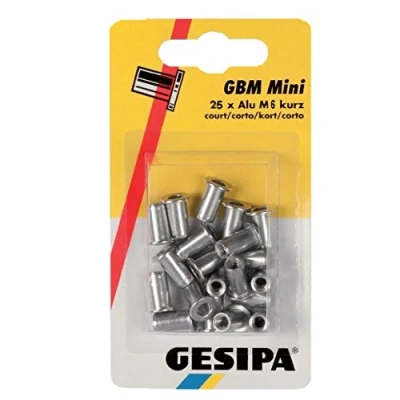 Immagine di Gesipa 1464842 Dadi per Rivetti ciechi in Alluminio Polygrip, Argento, M6x9x18mm