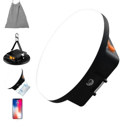 Immagine di LED Lampada Campeggio, Power Bank 12000 mAh, 2500LM Lanterna da Campeggio Ricaricabili, Faro Aggiornato 4 x N42 Potenti Magneti con Connettore Espandibile 1/4