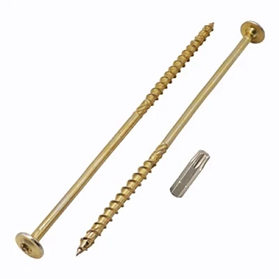 Immagine di Marcopol Confezione da 8 viti in acciaio zincato 8,0 x 280 mm, testa torx, a wafer, per legno, filettatura parziale (8, mm)