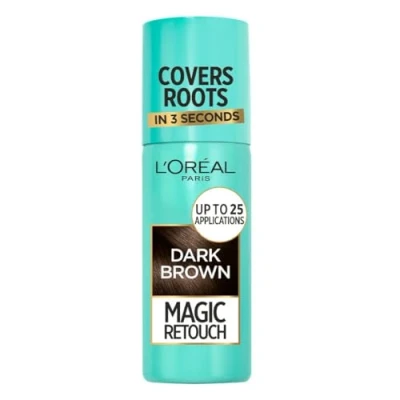 Immagine di L&#039;Oréal Magic Retouch Instant Root Correttore Spray, ideale per ritoccare la ricrescita delle radici grigie, 75 ml, colore: marrone scuro