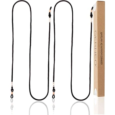 Immagine di GERNEO® Parigi cinturino per occhiali in tessuto cordino unisex extra lungo da sole e lettura vari colori porta rame (nero)