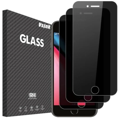 Immagine di Vsjnk Privacy Pellicola Protettiva Compatibile con iPhone 8/iPhone 7 Vetro Temperato,3 Pezzi Protezione Schermo Anti Impronta Graffio Durezza 9H Bolle Alta Reattività.