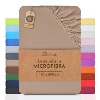 Immagine di NatureMark Lenzuola in microfibra ad un prezzo speciale! molte misure e colori di marca (120x200 cm, sabbia/beige)...