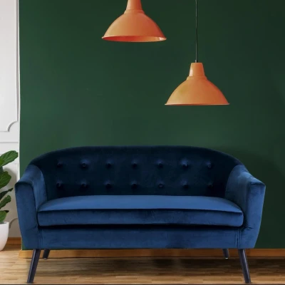 Immagine di Divano scandinavo a 3 posti Savoy in velluto blu Menzzo