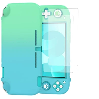 Immagine di TiMOVO Custodia Compatibile con Switch Lite, Cover Case Protettiva 2 Pellicola &amp; 4 Copri Levette Analogiche VetroTemperato per Blu + Verde