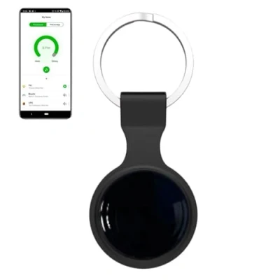 Immagine di EMEBAY Localizzatore Bluetooth Localizzatori Oggetti, Tracker Suono Compatibile con Android e iOS, Anti Perdita Portachiavi, Plotter per Chiavi, Portafogli, Valigie Borse Altro Nero