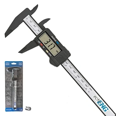 Immagine di calibro digitale composito da 150 mm elettronico con display LCD a corsoio professionale metrico batteria inclusa misurazione echoENG SM 10 CDF0