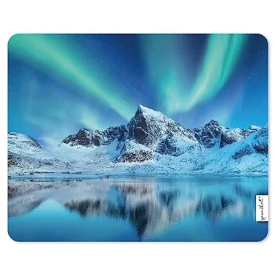Immagine di younikat dv_1247 Tappetino per mouse con luci polari, 24 x 19 cm, dimensioni standard, stampa di qualità su caucciù, antiscivolo, impermeabile e lavabile