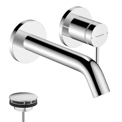 Immagine di hansgrohe 73350000 Miscelatore monocomando lavabo ad Incasso a Parete, Cromo, Auslauflänge 16,5cm
