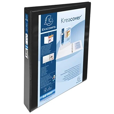 Immagine di EXACOMPTA Raccoglitore personalizzabile rigido 2 tasche KreaCover 4 anelli a D 30 mm A4 maxi