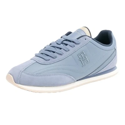 Immagine di Tommy Hilfiger TH Heritage Runner Lthr (FW0FW08114, Scarpe Basse Donna, Blu (Faded Ink), 39 EU